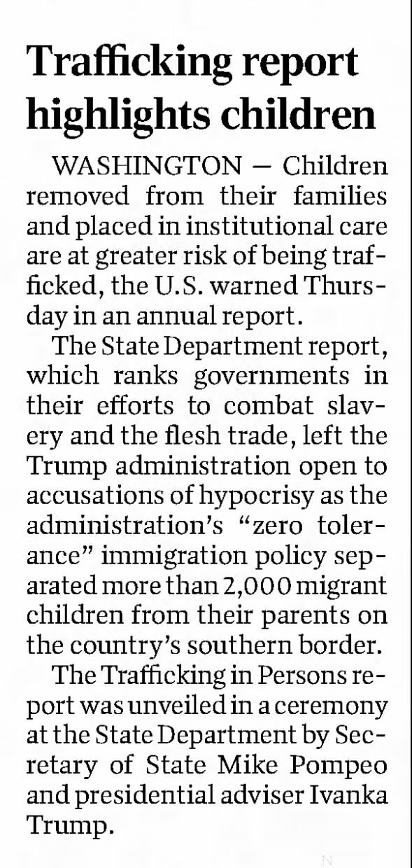 6_29_18 Trafficking report highlights children